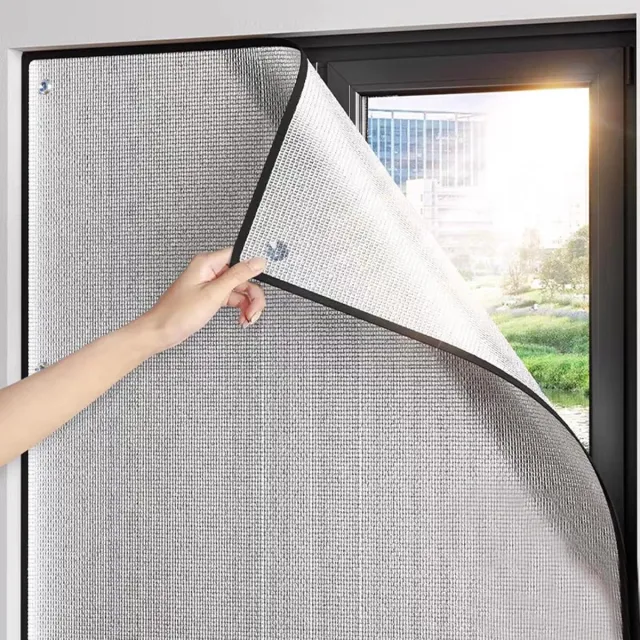 Nosheir Verduisterend Warmteregulerend Raamfolie - UV-bestendige Aluminium Zonfolie - 40x100cm - met Zuignappen voor Thermische Isolatie Zilver