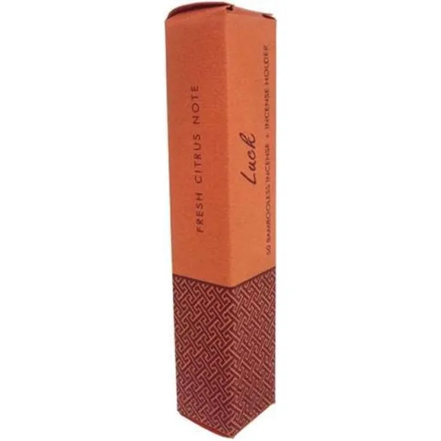 Yogi & Yogini naturals Kruidenwierook zonder bamboe met houder Geluk 34 g (per stuk) diep oranje
