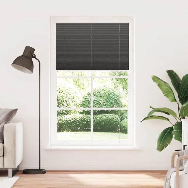 vidaXL Plissé rolgordijn 120x200cm stofbreedte 119,4cm polyester zwart