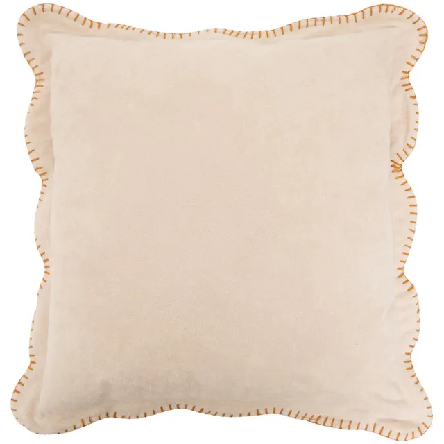 Atmosphera Créateur d'intérieur® Decoratief kussen met afneembare hoes en golvende rand Ivoire