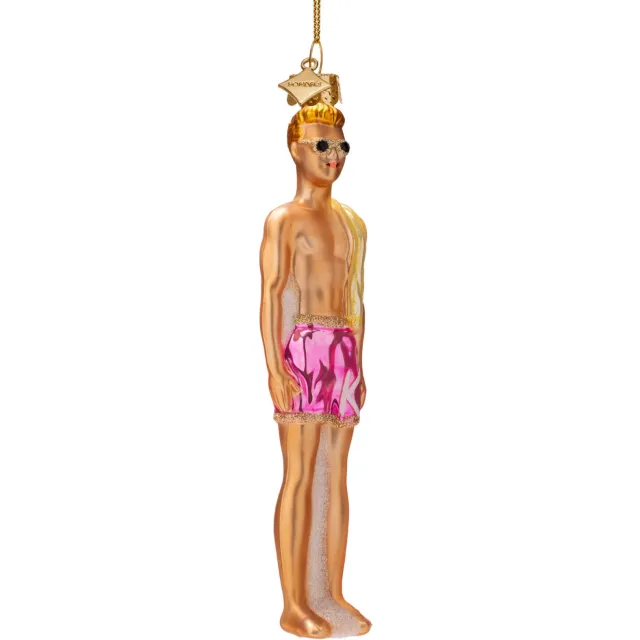 Vondels kerstornament Barbie Ken pop roze