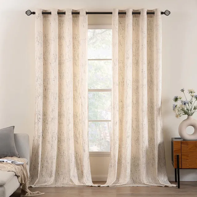 Ibenzoa Set van 2 Luxe Fluwelen Gordijnen met Inslagringen voor Slaapkamer en Woonkamer, 140 x 280 cm, Melkwit