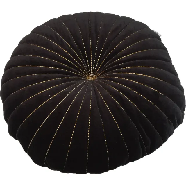 Rocaflor Kussen fluweel rond 50 cm zwart goud Zwart, goud