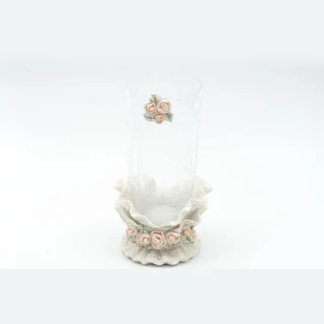 YILTEX Glazen Vaas - Wit en Roze
