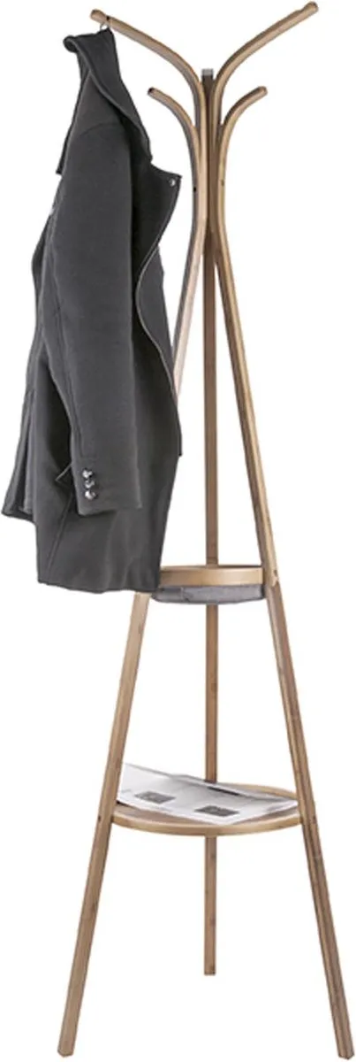 Leitmotiv Kapstok Native - Bamboe - 170x49cm - Scandinavisch - Kapstok staand - Kapstok bamboe - kapstokken - garderoberek Bruin