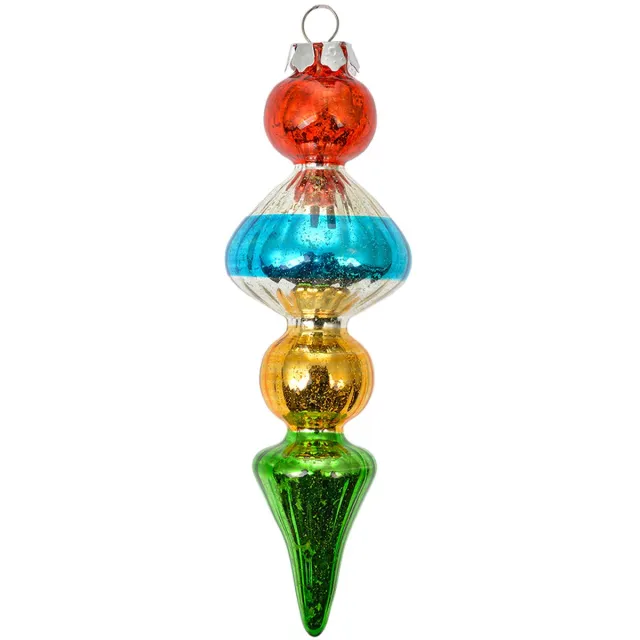 Clayre & Eef Kersthanger Ø 5x16 cm Meerkleurig Glas