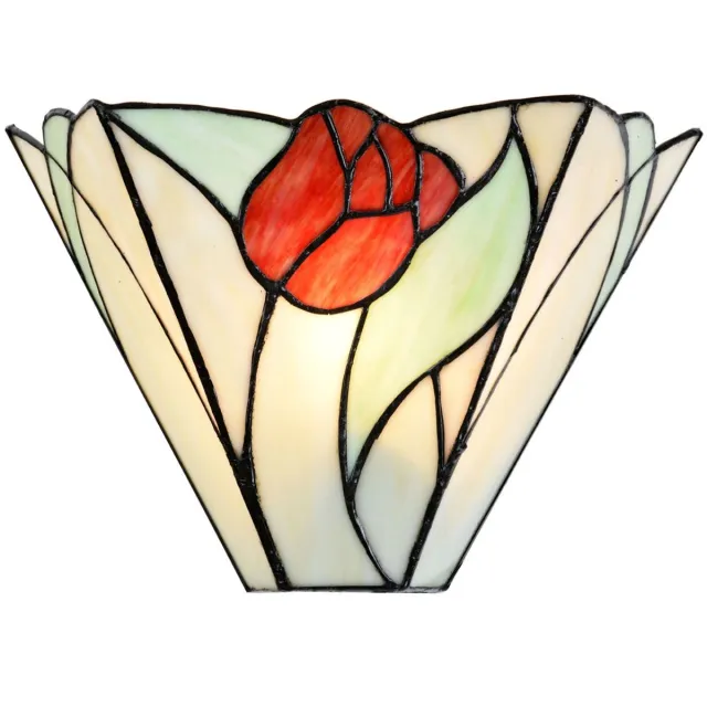 Coloured by Art Tiffany Wandlamp Tulip - Art Deco Trade Rood