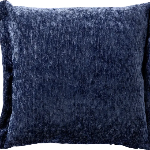 Dutch Decor LEWIS - Sierkussen 45x45 cm - fluweel - met sierrand - Insignia Blue - donkerblauw - Inclusief binnenkussen - Luxe kussens voor woonkamer & bank