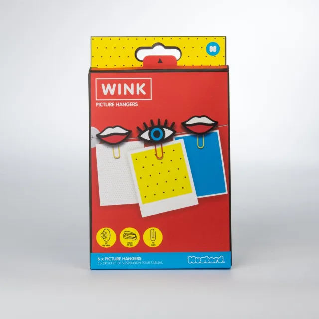 Mustard Fun Decoratie Fotoclips Knipoog Set van 6 Stuks - Kunststof - Multicolor Wink Bilderaufhänger