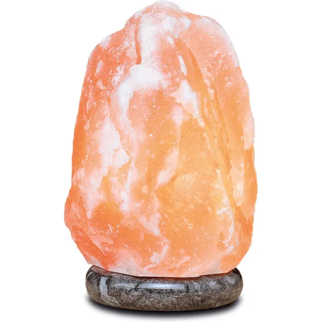 Himalaya Salt Dreams Salt Dreams Himalaya Zoutlamp Rock – 2-3 kg – Marmeren Voet Oranje