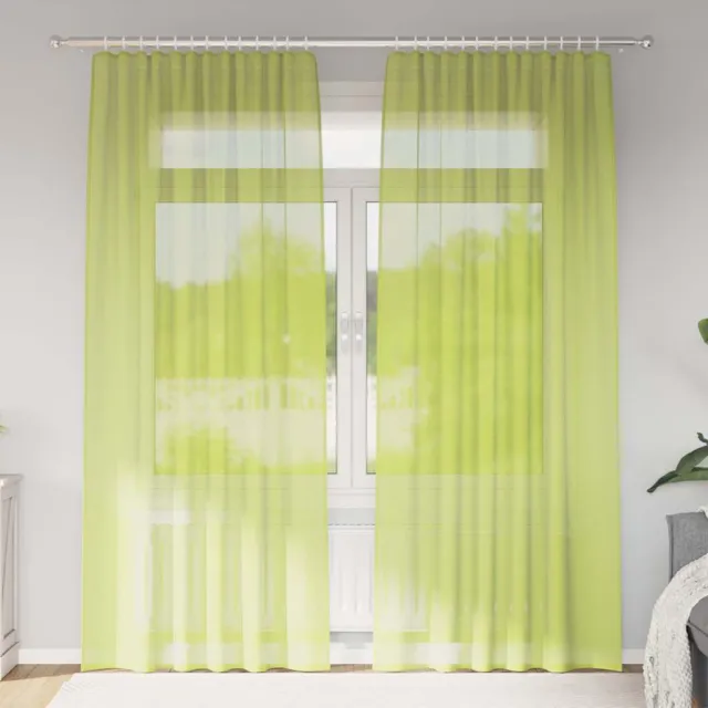 vidaXL Gordijnen voile met roedezakken 2 st appelgroen groen