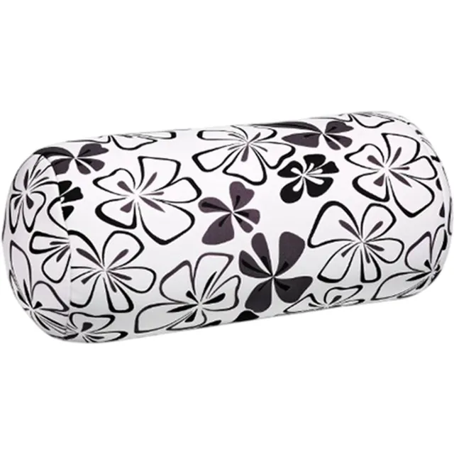 House of Healthbrands Kuschelmaxx Rolkussen - Sierkussen Rond Cilinder 17 x 33 cm - Blumen Nero-design - Stevig en zacht - Mooie print - Gevuld met microgranulaat - Vormvast & Wasbaar - Ideaal voor op de bank, bed, auto of op reis - Inclusief Wasnet Wit