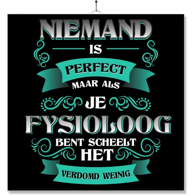 MC Living Tegel Met Opdruk | Kado | Cadeau | Niemand Is Perfect | Beroep | Fysioloog Multi-Color