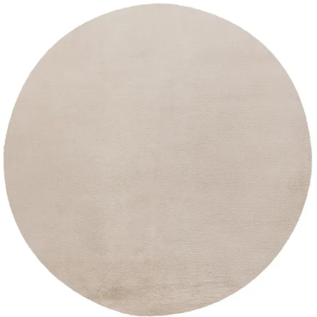 Dutch XXL Rond Fluffy Vloerkleed | Tapijt | Paradise | Uni | Crème | 120x120 cm
