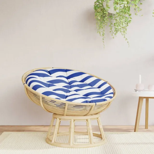 vidaXL Zitkussen rond gestreept Ø 100x11 cm oxford stof blauw wit Meerkleurig