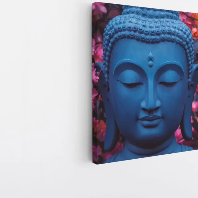 Saammp Canvas Schilderij - Boeddha - 20x20 - Foto op canvas - Wanddecoratie - Muurdecoratie Woonkamer - Woonkamer Decoratie Multicolor