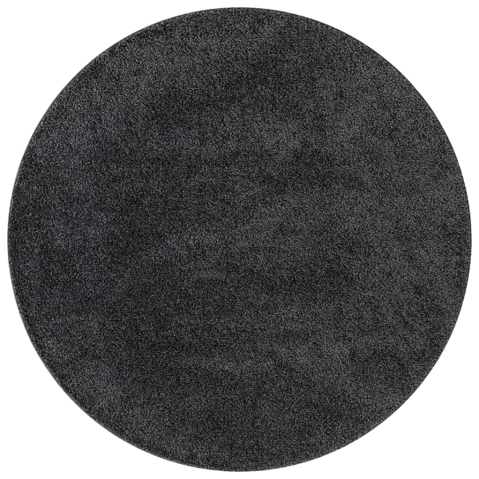 vidaXL Antislip Shaggy Tapijt Donkergrijs 90 x 90 cm PP