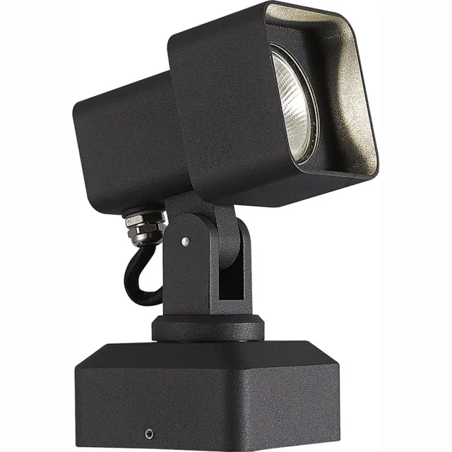 Fantasia Torun wandlamp buiten van zwart aluminium met ingebouwde 9W LED, 782 lumen, 3000K warm wit en IP65