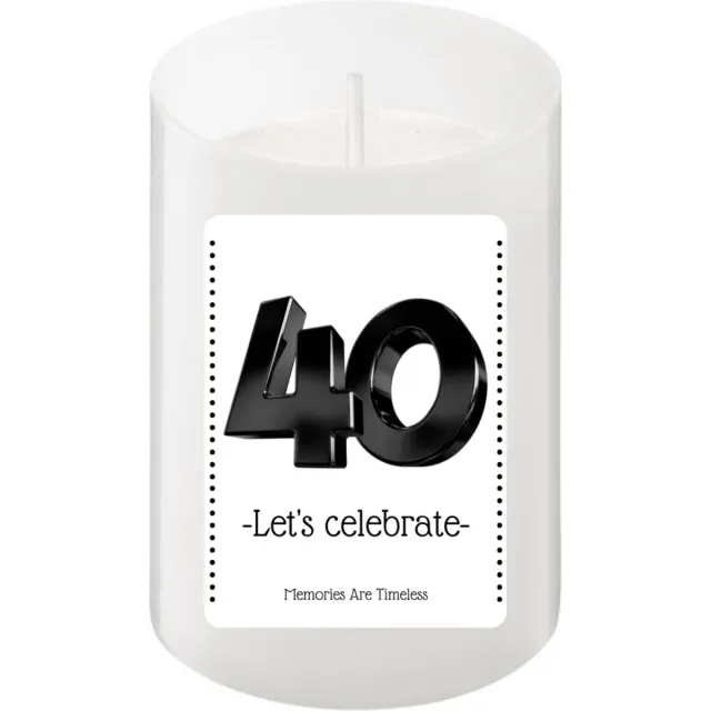 Memories Are Timeless Cadeau Kaarsje 40 Jaar | Perfect voor 40ste Verjaardag | 24 Branduren 40 Let's Celebrate