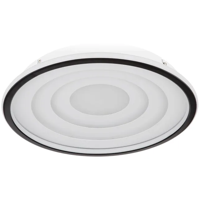 Globo LED plafondlamp woonkamerlamp slaapkamer zwart wit, 24W 1200lm warm wit, DxH 40x5,7 cm