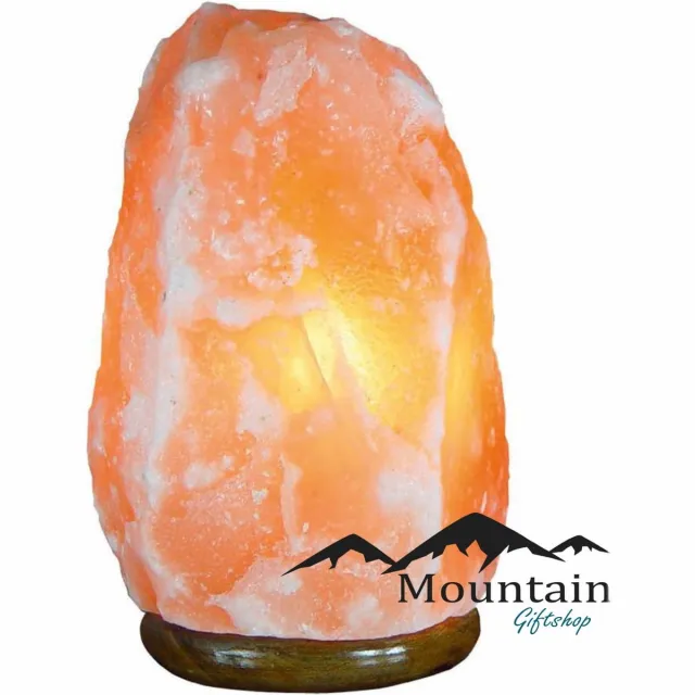 Mountain Light Himalaya Zoutlamp - Mountain Light - nachtlamp - 2-3kilo - Houten voet - incl snoer en lampje - zoutlamp Oranje