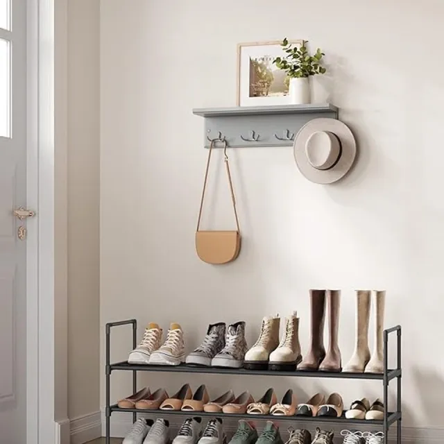 Famanu Schoenenrek met 3 niveaus, metalen schoenenrek, schoenenopberger, schoenenorganiser voor 15-18 paar schoenen, stapelbaar, voor hal, woonkamer, slaapkamer, 30 x 116 x 55 cm, zwart