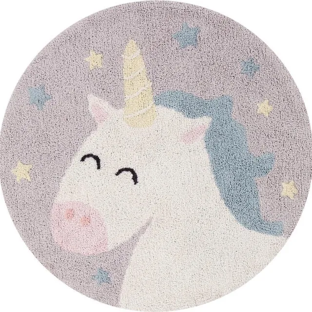 Lorena Canals Wasbaar Vloerkleed - Believe in Yourself - Ø 100 cm Pearl Grey