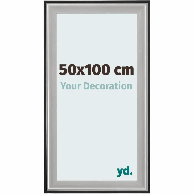 yd. Your Decoration - Fotolijst 50x100 cm - Hout - Zwart Zilver Gepolijst - Birmingham