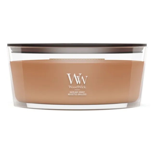 Woodwick Hearthwick - Hazelnut Roast - Ellipse Geurkaars - 50 branduren Bruin