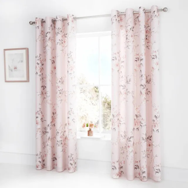 Ibenzoa Elegante gevoerde gordijnen met bloemenpatroon voor een sfeervolle slaapkamer roze