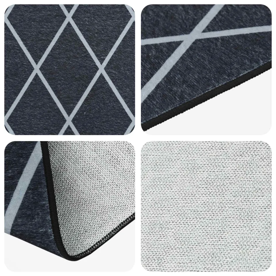 vidaXL Vloerkleedloper ORIZ 1150 gsm Zwart gaaspatroon, foto 4
