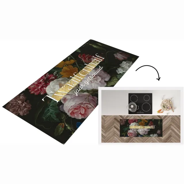 KitchenYeah Keukenloper - Loper keuken - Twaalfenhalf jaar getrouwd - Spreuken - Quotes - Jubileum - Liefde - Keukenloper vinyl Multicolor