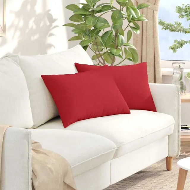 vidaXL Sofa Kussens 2 st Stof Rood 60 x 40 cm