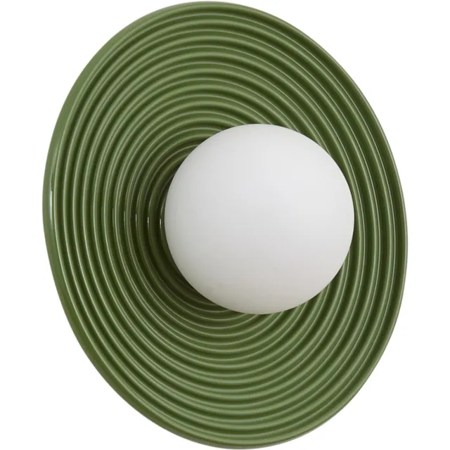 QAZQA retro plafondlamp, plafonniere - Lila - groen, rond, 28.5cm, ideaal als hal, slaapkamer en woonkamer lamp