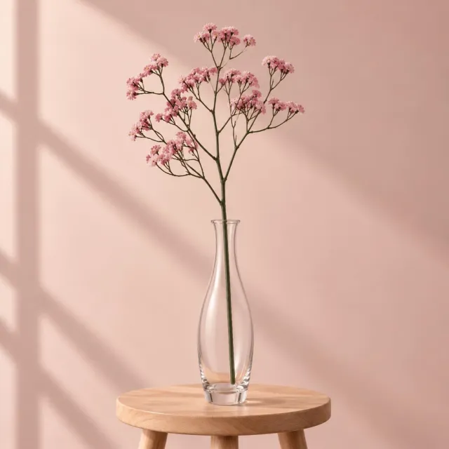 CHAKS Kunstbloem Gipskruid - 60 cm - roze - tak - kunst bloem - Gypsophila