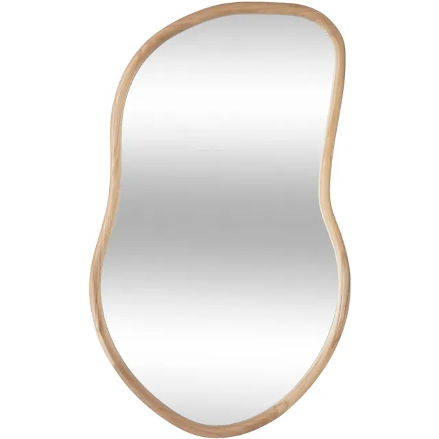 Atmosphera Créateur d'intérieur® Wandspiegel met organische vorm van paulowniahout LIVIA Beige