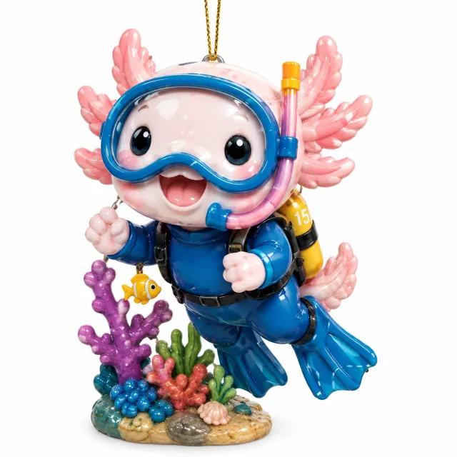 SWGOTA Axolotl-adventskalender 2026 met 24 acrylhangers - Duik- en oceaanthema - Verpakking 26 x 18 x 3 cm Roze
