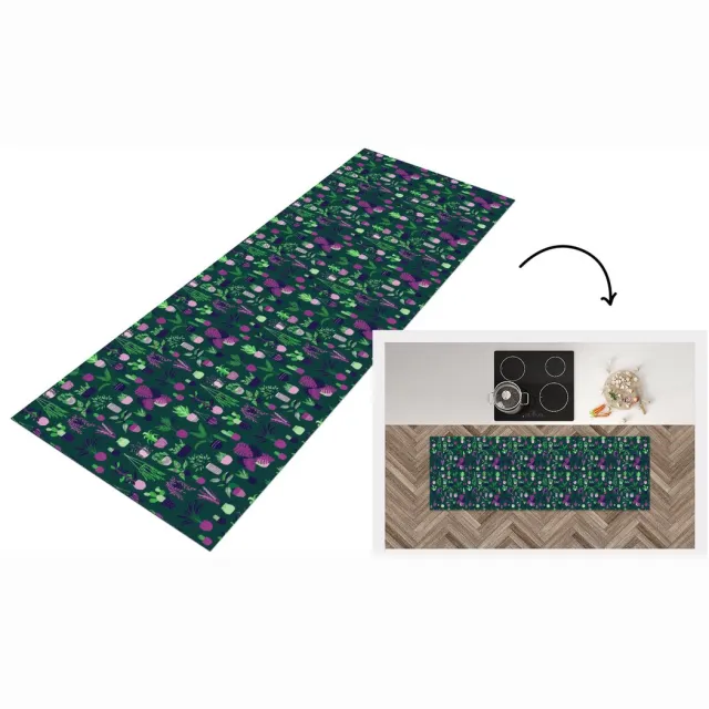 KitchenYeah Keukenloper - Loper keuken - Planten - Patronen - Cactus - Keukenloper vinyl Multicolor