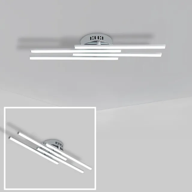 Haobosic Vier Balk - LED Plafondlamp - Zilver - 52.5cm - Wit Licht