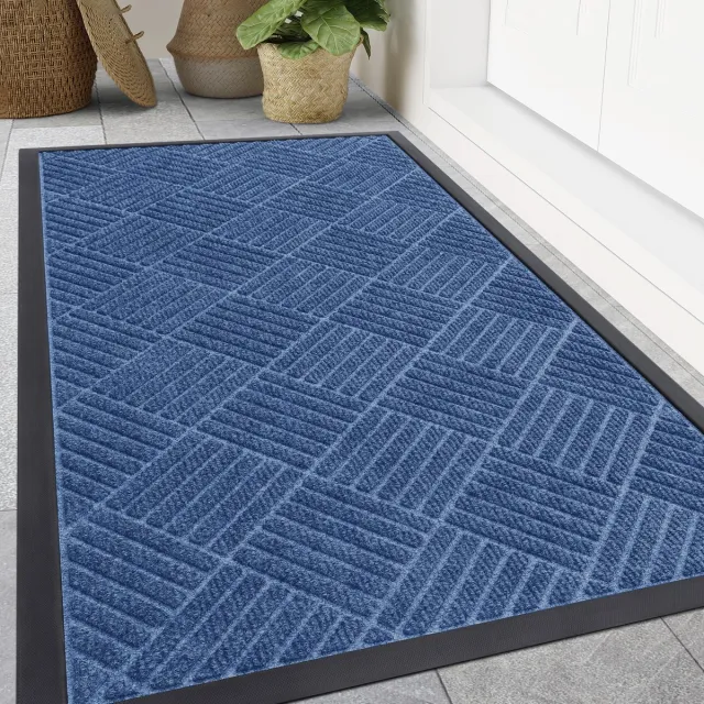 Homaxy Deurmat binnen Droogloopmat - Deurmatten - Antislip Deurmat - Schoonloopmat - Wasbaar - lichtblauw - 81.5x119.5cm