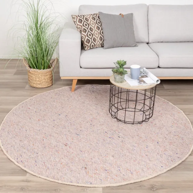 NATURL. Rond wollen vloerkleed - Feline Pastel - Ø 140cm Multicolor