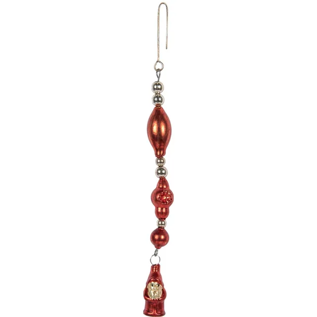 Clayre & Eef Kersthanger 25 cm Rood Glas Kerstman