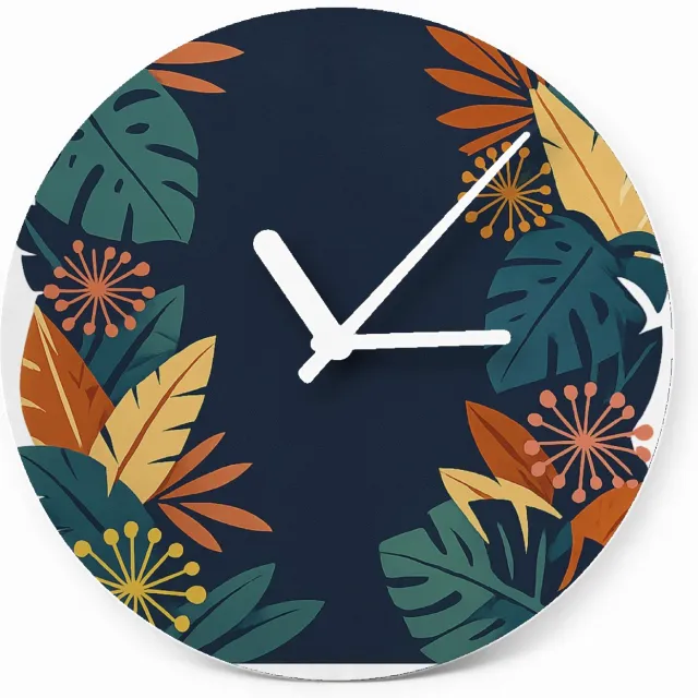 Mr Cadeautjes Glazen klok Ø 20 - design Een energieke motivatietprint met een diepgekleurde achtergr | cadeau Wit