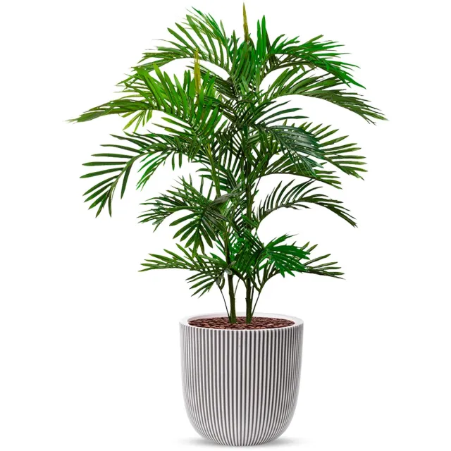 HTT Decorations Kunstplant Arecapalm in Planter Ball groove ivoor H135 cm