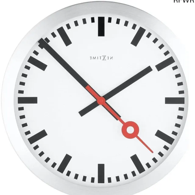 RFWR Witte Wandklok met Index en Stille Beweging - 19 cm