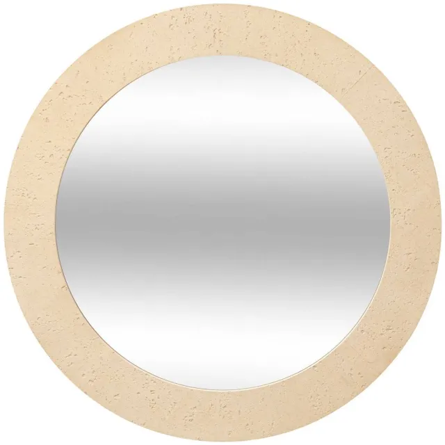 Atmosphera Créateur d'intérieur® Ronde wandspiegel met travertineffect ANAYA Beige