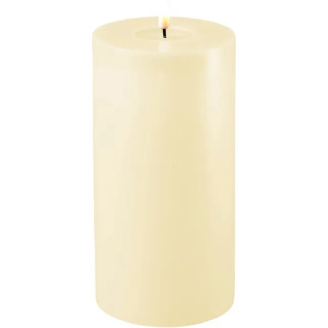 Deluxe Homeart LED stompkaars 10 x 20cm - roomwit wit cream