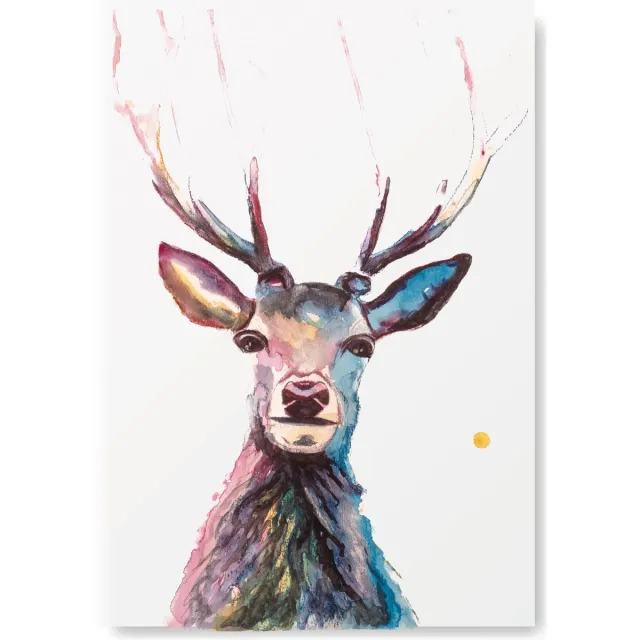 Natuurlijk Angelart Kunst poster- Dieren - Hertje - A4 Formaat - Kunst aan de muur - dieren print roze