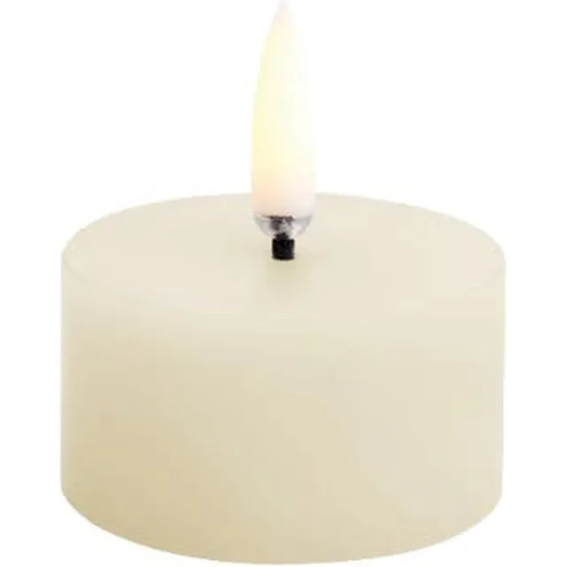 Uyuni LED Rustieke Kaars Ivoor - Theelicht - Waxinelichtje - Ø 5cm x Hoogte 2,8cm