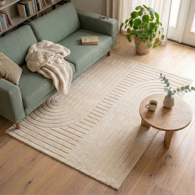 Fraai Scandinavisch vloerkleed - Charm Arches Beige - 160x230cm